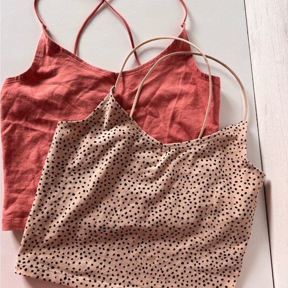 Abercrombie & Fitch Tops - Abercrombie & Fitch Pink and Polkadot tanks